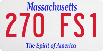 MA license plate 270FS1