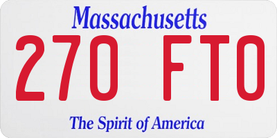 MA license plate 270FT0