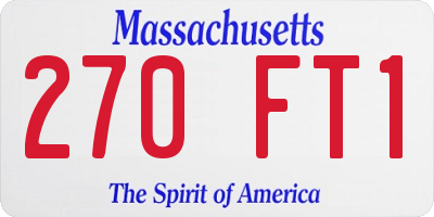 MA license plate 270FT1