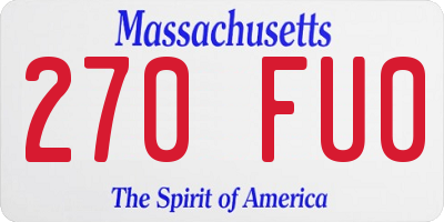 MA license plate 270FU0