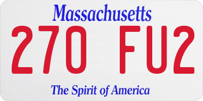 MA license plate 270FU2