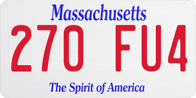 MA license plate 270FU4
