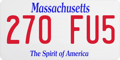 MA license plate 270FU5