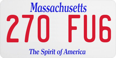 MA license plate 270FU6