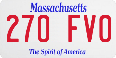 MA license plate 270FV0