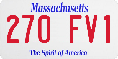 MA license plate 270FV1