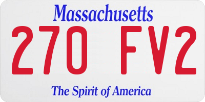 MA license plate 270FV2