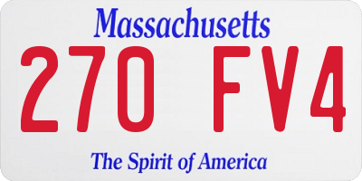 MA license plate 270FV4