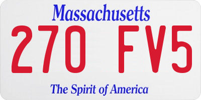 MA license plate 270FV5