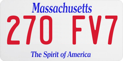 MA license plate 270FV7