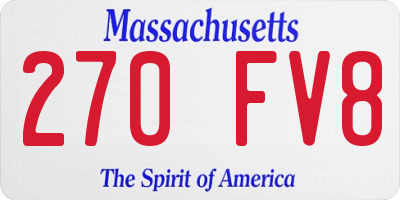 MA license plate 270FV8