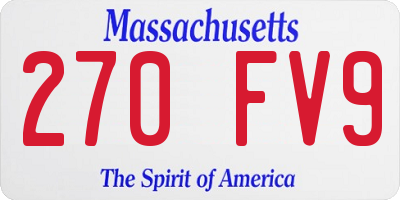 MA license plate 270FV9