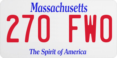MA license plate 270FW0