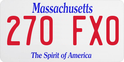 MA license plate 270FX0