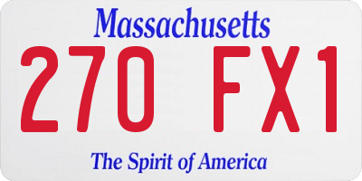 MA license plate 270FX1