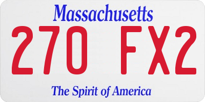 MA license plate 270FX2