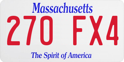 MA license plate 270FX4