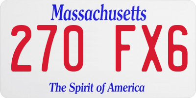 MA license plate 270FX6
