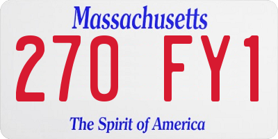 MA license plate 270FY1