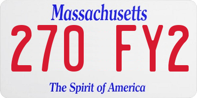 MA license plate 270FY2