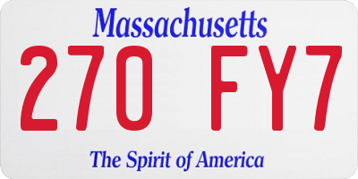 MA license plate 270FY7