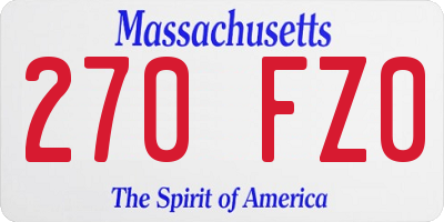 MA license plate 270FZ0