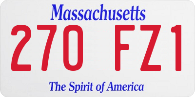 MA license plate 270FZ1