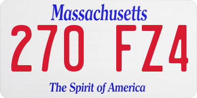 MA license plate 270FZ4