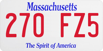 MA license plate 270FZ5
