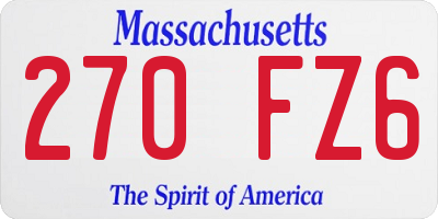 MA license plate 270FZ6