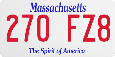 MA license plate 270FZ8