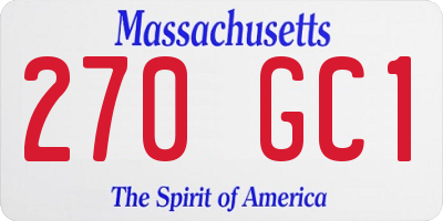 MA license plate 270GC1