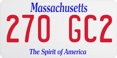 MA license plate 270GC2