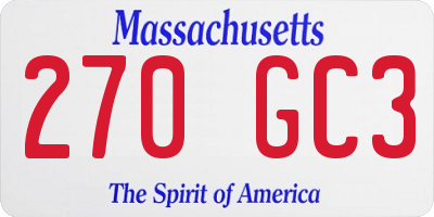 MA license plate 270GC3