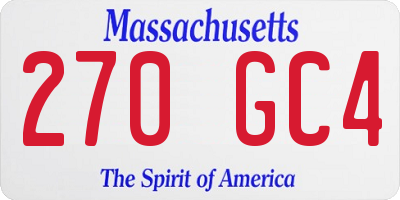 MA license plate 270GC4