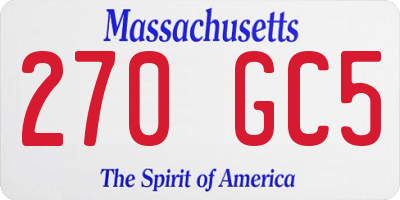MA license plate 270GC5