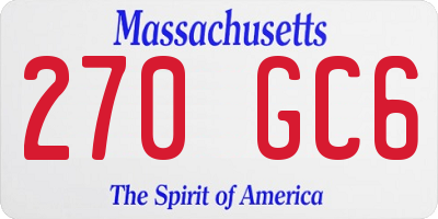 MA license plate 270GC6