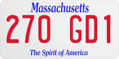 MA license plate 270GD1