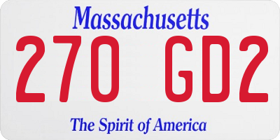 MA license plate 270GD2