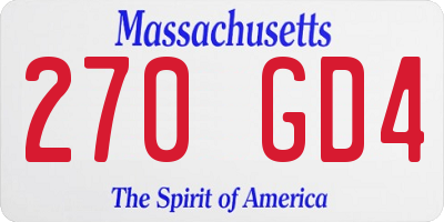 MA license plate 270GD4