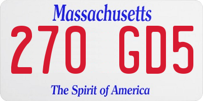 MA license plate 270GD5