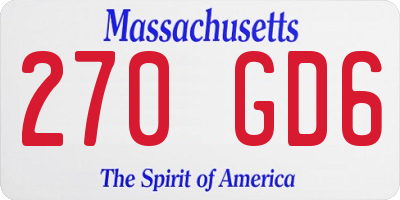 MA license plate 270GD6