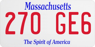 MA license plate 270GE6