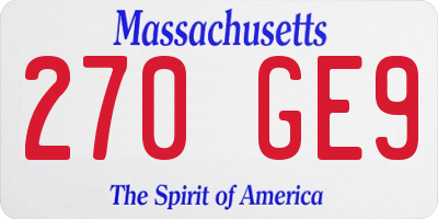 MA license plate 270GE9
