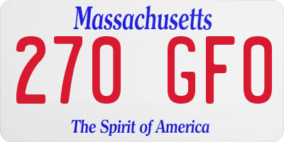 MA license plate 270GF0