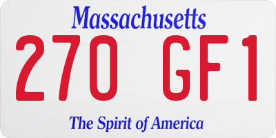 MA license plate 270GF1