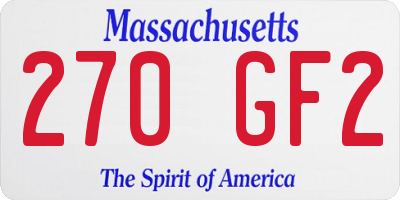 MA license plate 270GF2