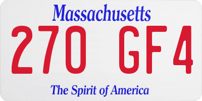 MA license plate 270GF4
