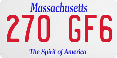 MA license plate 270GF6
