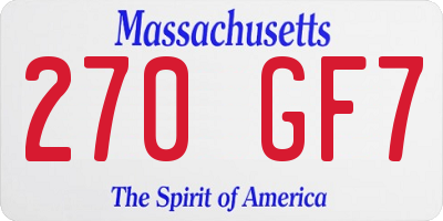 MA license plate 270GF7